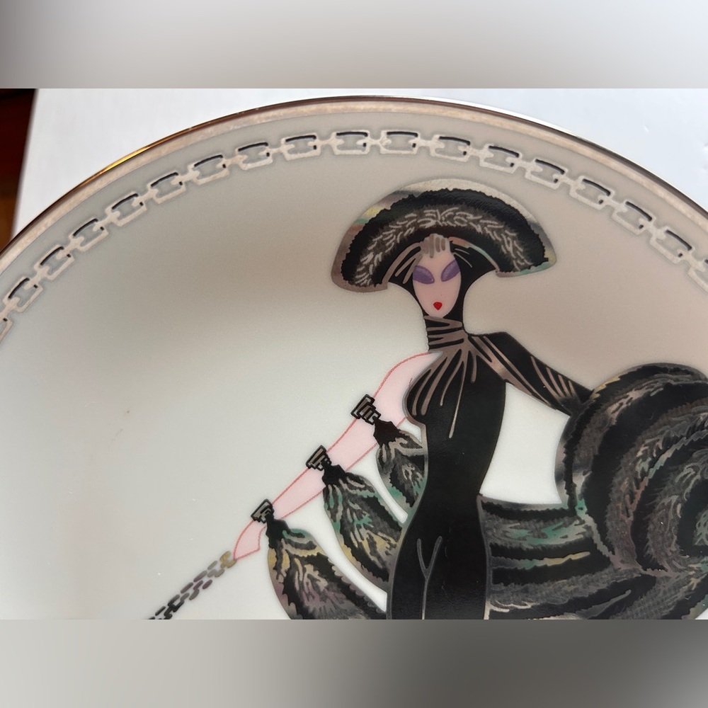 House of ERTE SYMPHONY IN BLACK Display D-8 1/8" Plate #F8673 Limited Edition - Picture 8 of 15
